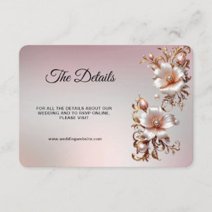 Cartão De Informações Detalhe Floral Cor-de-Rosa Decorativo