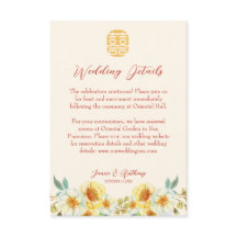 detalhe floral elegante amarelo de casamento chinê
