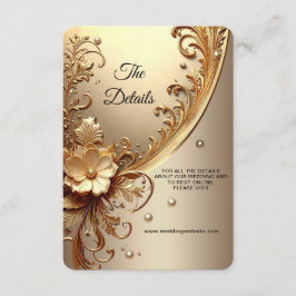 Cartão De Informações Detalhe Floral Ornamentado Dourado Enclosure