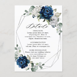 Cartão De Informações Detalhe Geométrico do Champanhe Branco de Prata do