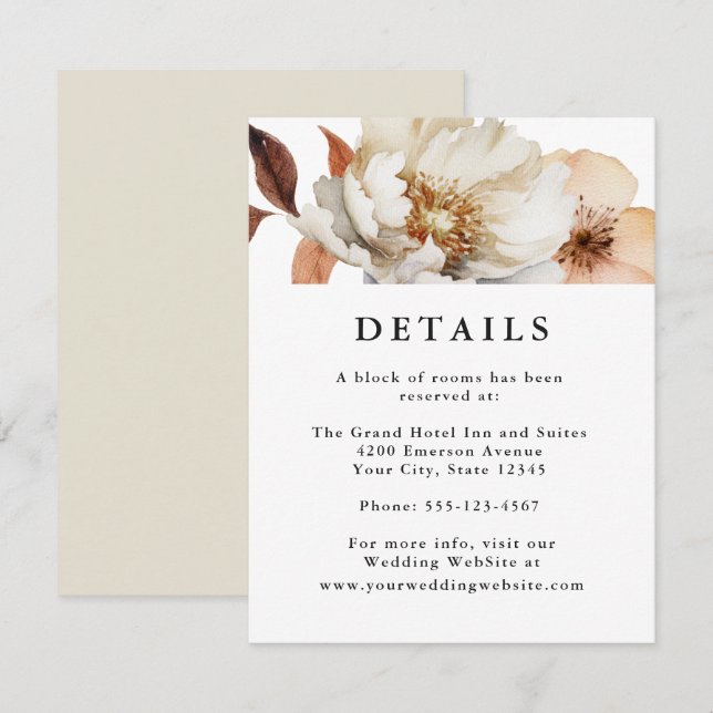 Cartão De Informações Detalhes Botânicos Russos do Outono Encantado (Frente/Verso)