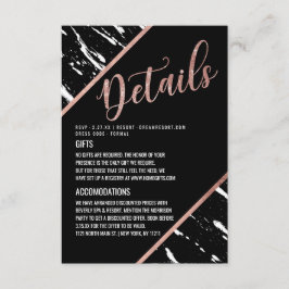 Cartão De Informações Detalhes chiques Dourados cor-de-rosa do mármore