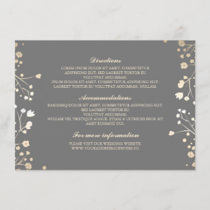 Cartão De Informações Detalhes cinzentos do casamento da respiração do