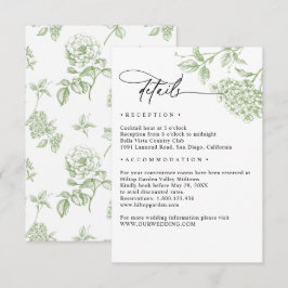 Cartão De Informações Detalhes Clássicos de Casamento Floral Vitoriano V