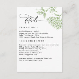 Cartão De Informações Detalhes Clássicos de Casamento Floral Vitoriano V