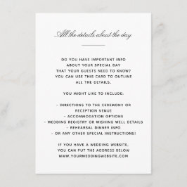 Cartão De Informações Detalhes Clássicos Elegantes