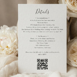 Cartão De Informações Detalhes Código QR RSVP Casamento