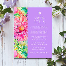 Cartão De Informações Detalhes Coloridos Modernos Sobre Casamento Floral