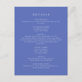 Cartão De Informações Detalhes Coordenados de Periwinkle Elegante