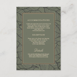 Cartão De Informações Detalhes da Caligrafia Clássica Elegante Verde Sag