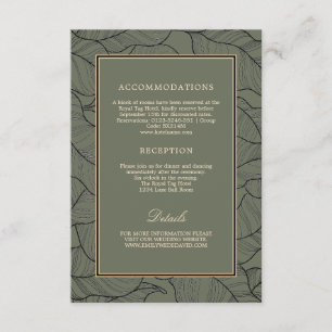 Cartão De Informações Detalhes da Caligrafia Clássica Elegante Verde Sag
