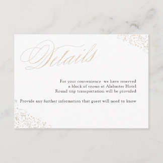 Cartão De Informações Detalhes da caligrafia Dourada elegante