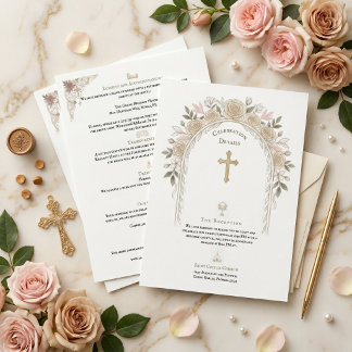 Cartão De Informações Detalhes da Cruz de Casamento Tradicional Católica
