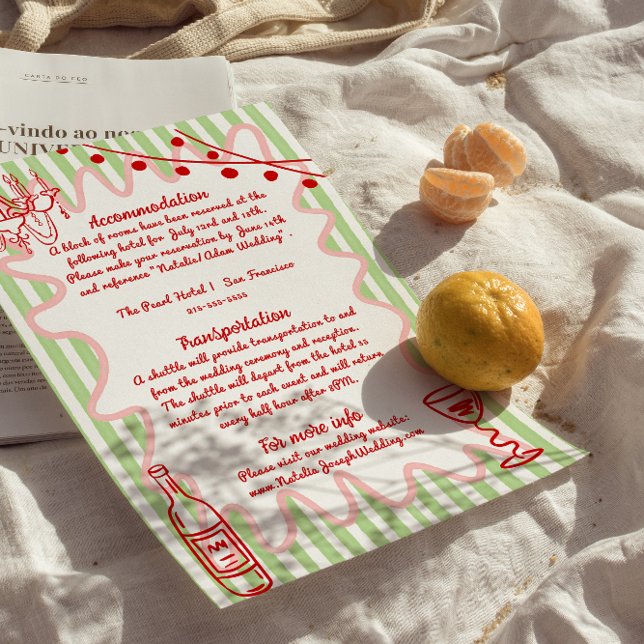 Cartão De Informações Detalhes da Diversão de Casamento Pintado Pintado  (Criador carregado)