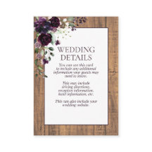 Detalhes da Madeira Floral Rústica de Plum Roxo