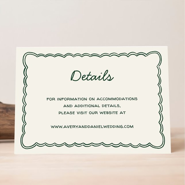 Cartão De Informações Detalhes da manuscrito em verde com Desenhar de mã (Criador carregado)