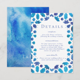 Cartão De Informações Detalhes da Noiva dos Azulejos Azuis Mediterrâneos