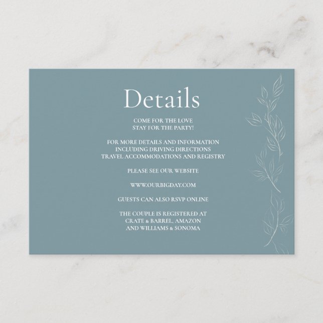 Cartão De Informações Detalhes da placa de gabinete de folha azul-clara  (Frente)