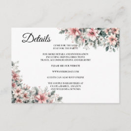 Cartão De Informações Detalhes da placa de gabinete floral de Poinsettia