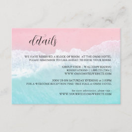 Cartão De Informações Detalhes da Praia do Oceano Cor-de-Verão Azul, Ros