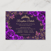 Detalhes da Recepção da Quinceanera Dourado Roxo