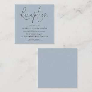 Cartão De Informações Detalhes da Recepção de Casamento MINI Dusty Blue
