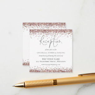 Cartão De Informações Detalhes da Recepção de Casamento MINI Rose Gold G