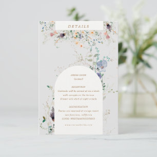 Cartão De Informações detalhes da recepção de flores silvestres elegante