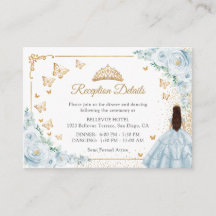 Detalhes da Recepção de Quinceanera Baby Blue Gold
