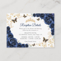 Detalhes da Recepção de Quinceanera Navy Gold
