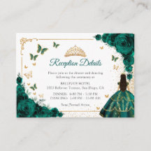Detalhes da Recepção de Quinceanera Verde Esmerald