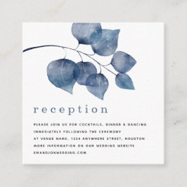 Cartão De Informações Detalhes da Recepção do MINI Blue Artsy Foliage