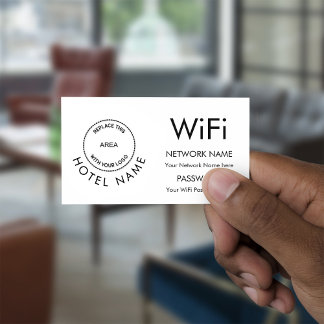 Cartão De Informações Detalhes da rede de senha de logotipo WiFi para ho