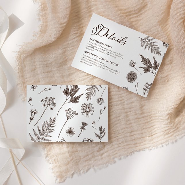 Cartão De Informações Detalhes da Terra Botânica da Caligrafia Elegante (Criador carregado)