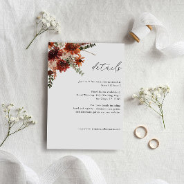 Cartão De Informações Detalhes da Terra Rústica e Florais de Champanhe 2