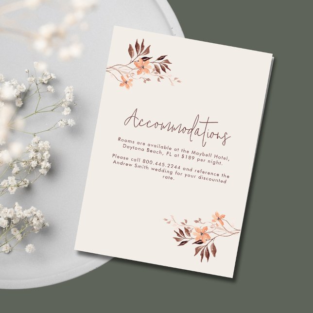 Cartão De Informações Detalhes das Alojamentos do Wildlfower Boho (Wildlfower Boho Accommodations Details Enclosure Card)