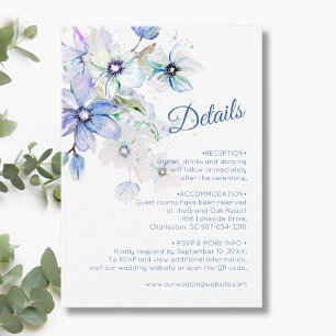 Cartão De Informações Detalhes de Arte Botânica Floral Pastel de Inverno