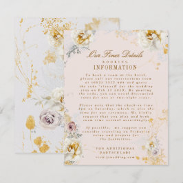 Cartão De Informações detalhes de boho de casamento de wreath botânica