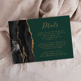 Cartão De Informações Detalhes de Casamento Ágata Esmeralda Ouro Preto