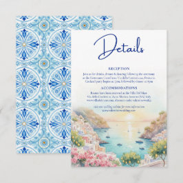 Cartão De Informações Detalhes de Casamento Aquarela Amalfi Coast Amore