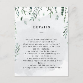 Cartão De Informações Detalhes de Casamento Aquarela Folhas Caindo 