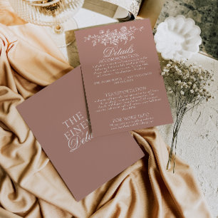 Cartão De Informações Detalhes de Casamento Boho Floral Jardim de Rosewo