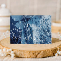 Detalhes de Casamento Botânico Azul e Branco Rústi