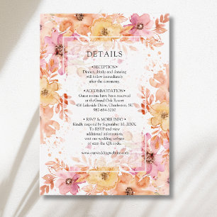 Cartão De Informações Detalhes de Casamento Botânico no Jardim Floral Pa