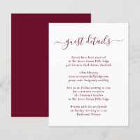 Detalhes de Casamento Burgundy Moderno Elegante