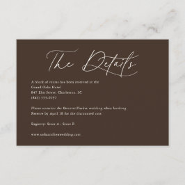 Cartão De Informações Detalhes de Casamento Caligrafia Boho Marfim