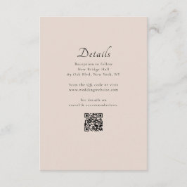 Cartão De Informações Detalhes de Casamento Código QR Moderno Clássico M