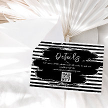 Detalhes de Casamento Código QR Preto Branco