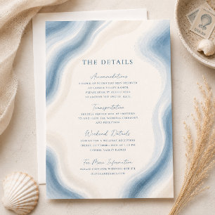 Cartão De Informações Detalhes de Casamento com Aquarela Costeira Insert
