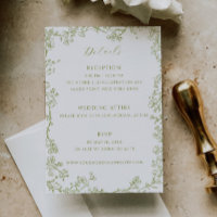 Detalhes de Casamento com Arte em Linha Floral Ver